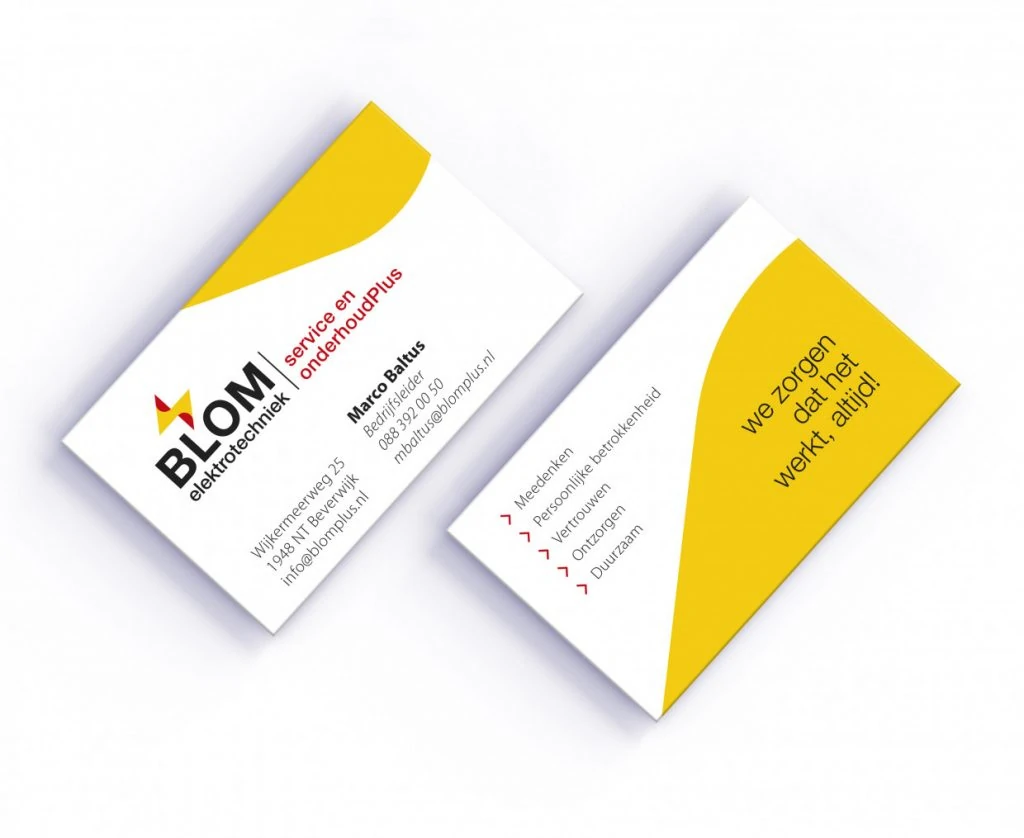 business card Blom elektrotechniek