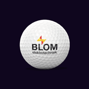 Laat je merk opvallen met ons logo-ontwerp, zoals op deze golfbal voor Blom Elektrotechniek. StudioVIV.